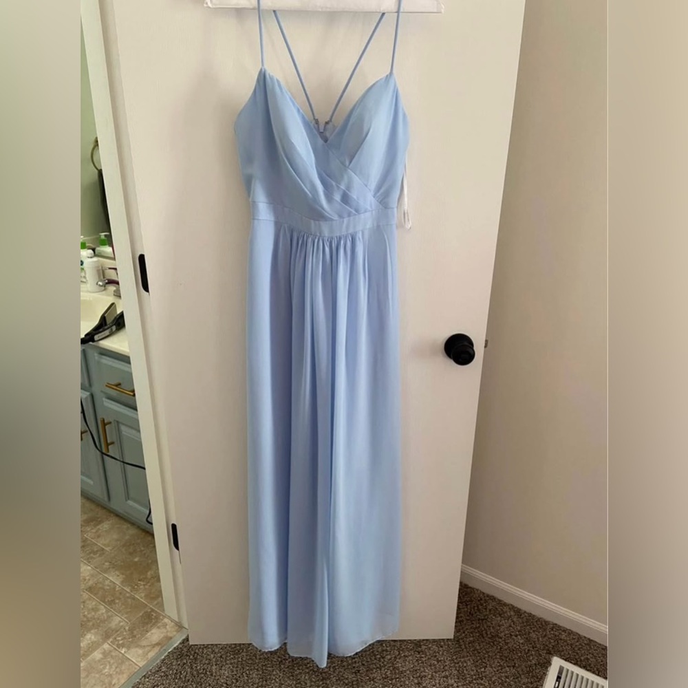 Elegant Light Blue Women's Bridesmaid Dress